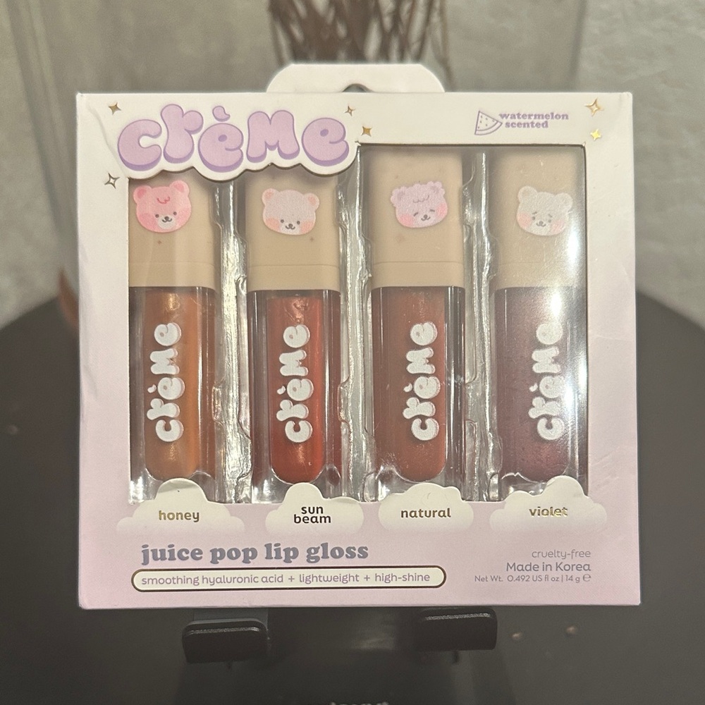 Crème Juice Pop Lip Gloss Set - Honey, Sunbeam, Natural, Violet - Picture 4 of 4
